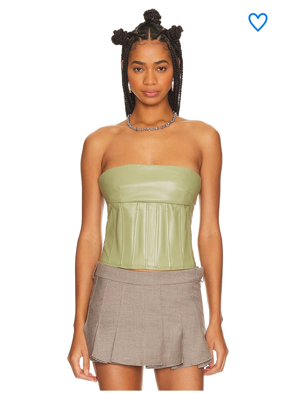 Superdown Strapless Faux Leather Corset